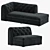 Luxury Tufted Lounge Seating Solution 3D model small image 1