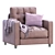 Leather Armchair Linkoln Latte Divan 3D model small image 2