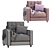 Leather Armchair Linkoln Latte Divan 3D model small image 6