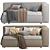 Convertible Sofa Bed RIPE 308 3D model small image 2
