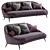 Modern Vibieffe Curved Nido Sofa 3D model small image 4