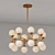 Retro-Inspired Opal Glass LED Chandelier 3D model small image 2