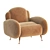 Modern 3-Part Miller Armchair 3D model small image 1