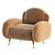 Modern 3-Part Miller Armchair 3D model small image 2