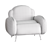 Modern 3-Part Miller Armchair 3D model small image 4