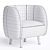 Mousse P Armchair: Stylish Comfort 3D model small image 4
