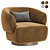 Elegant Swivel Chair in 4 Color Options 3D model small image 1