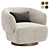 Elegant Swivel Chair in 4 Color Options 3D model small image 3