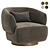 Elegant Swivel Chair in 4 Color Options 3D model small image 4