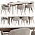 Modern Dining Chair & Table 3D model small image 1