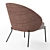 Eamy Light Brown Ash Armchair 3D model small image 4