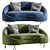 Modern Velvet Loveseat Lula - 3D Model 3D model small image 1