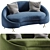 Modern Velvet Loveseat Lula - 3D Model 3D model small image 6