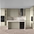 Modern Corner Kitchen Set with Appliances 3D model small image 2