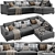 Modern 2015 Brandon Corner Sofa 3D model small image 1