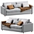 Lille Velvet Light Sofa 2013 3D model small image 6