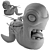 Ronin Worm Sculpture: Charming Decor 3D model small image 7