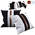 Textured Color Block Pillow Set 3D model small image 1