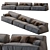 Luxury Baxter Damasco Sofa 2013 3D model small image 2