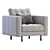Stylish MORABO Armchair in Gray 3D model small image 2