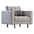 Stylish MORABO Armchair in Gray 3D model small image 3