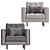 Stylish MORABO Armchair in Gray 3D model small image 5