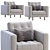 Stylish MORABO Armchair in Gray 3D model small image 6