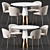Chic Contemporary Dining Furniture Set 3D model small image 1