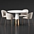 Chic Contemporary Dining Furniture Set 3D model small image 2