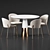 Chic Contemporary Dining Furniture Set 3D model small image 3