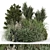 Outdoor Plants Bush Set 1281 3D model small image 1