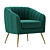 Decadent Velvet Armchair Emerald Green 3D model small image 1