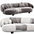 Contemporary Sectional Fabric Sofa "PACIFIC 3D model small image 3