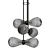 Modern Black 6-Light Pendant 3D model small image 1