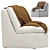 Parsi Cozy Ivory Armchair Set 3D model small image 4