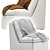 Parsi Cozy Ivory Armchair Set 3D model small image 7