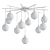 Sleek Nordic Chandelier Fixture 3D model small image 2