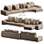 Luxurious Modern Daniels Seating Set 3D model small image 1