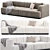 Modern Quilton Contrast Combination Sofa 3D model small image 1