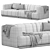 Modern Quilton Contrast Combination Sofa 3D model small image 4