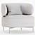 Modern Akiko Lounge Armchair Set 3D model small image 4