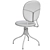 Idekulla Dark Gray Swivel Chair 3D model small image 4