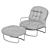 Designer Leather Lounge Chair Set 3D model small image 5