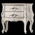 Italian Designer Ivory Nightstand 3D model small image 3
