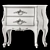 Italian Designer Ivory Nightstand 3D model small image 5