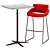 Modern Barstool Set with Tables 3D model small image 1