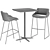 Modern Barstool Set with Tables 3D model small image 7