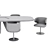 Sleek Modern Dining Set Ensemble 3D model small image 5