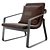 Modern Metal Armchair Black Finish 3D model small image 6