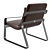 Modern Metal Armchair Black Finish 3D model small image 1